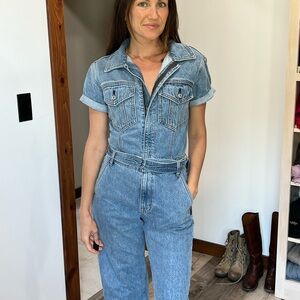 Abercrombie & Fitch Blue Denim Jumpsuit